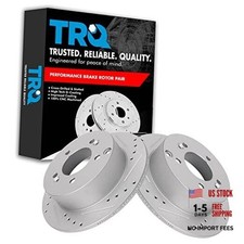 Rear Brake Rotor Set G Coated Drilled and Slotted Solid Compatible with 2007