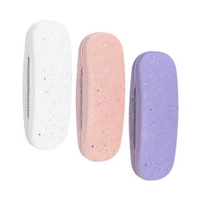 HSYMQ 3PCS Glasses Case, Eyeglasses Case Hard Shell, White Pink Purple