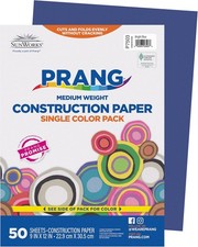 Construction Paper Bright Blue 9" x 12" 50 Sheets Art Supplies