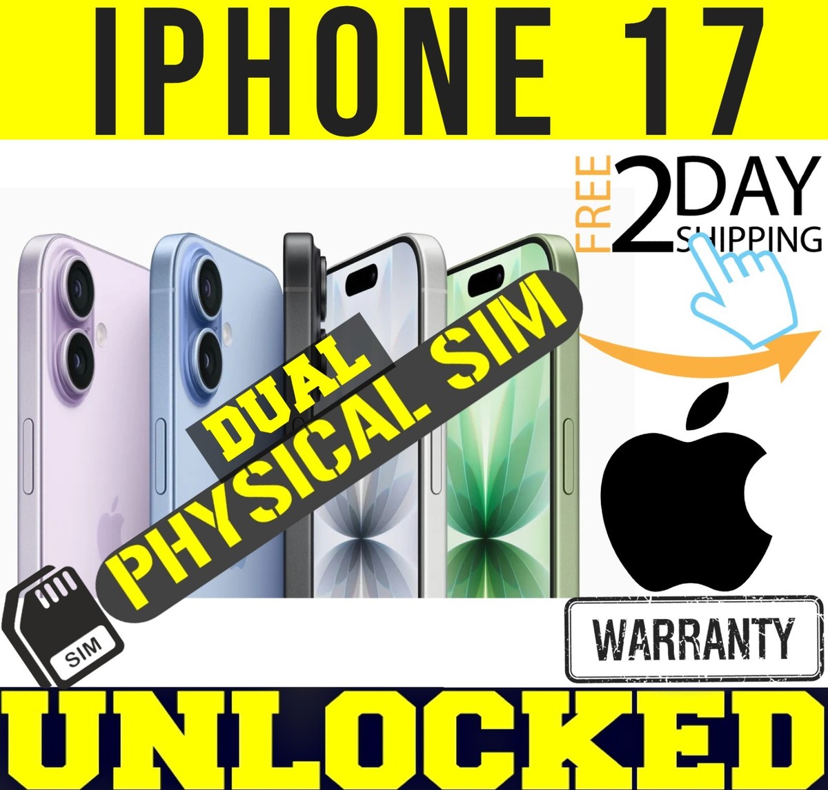 APPLE IPHONE 17 256GB (FACTORY UNLOCKED) ✓DUAL PHYSICAL SIM CARD