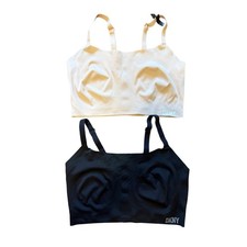 DKNY Womens 2 Pack Seamless Bralette Black Beige Wireless Bra DK8426P2 Size M