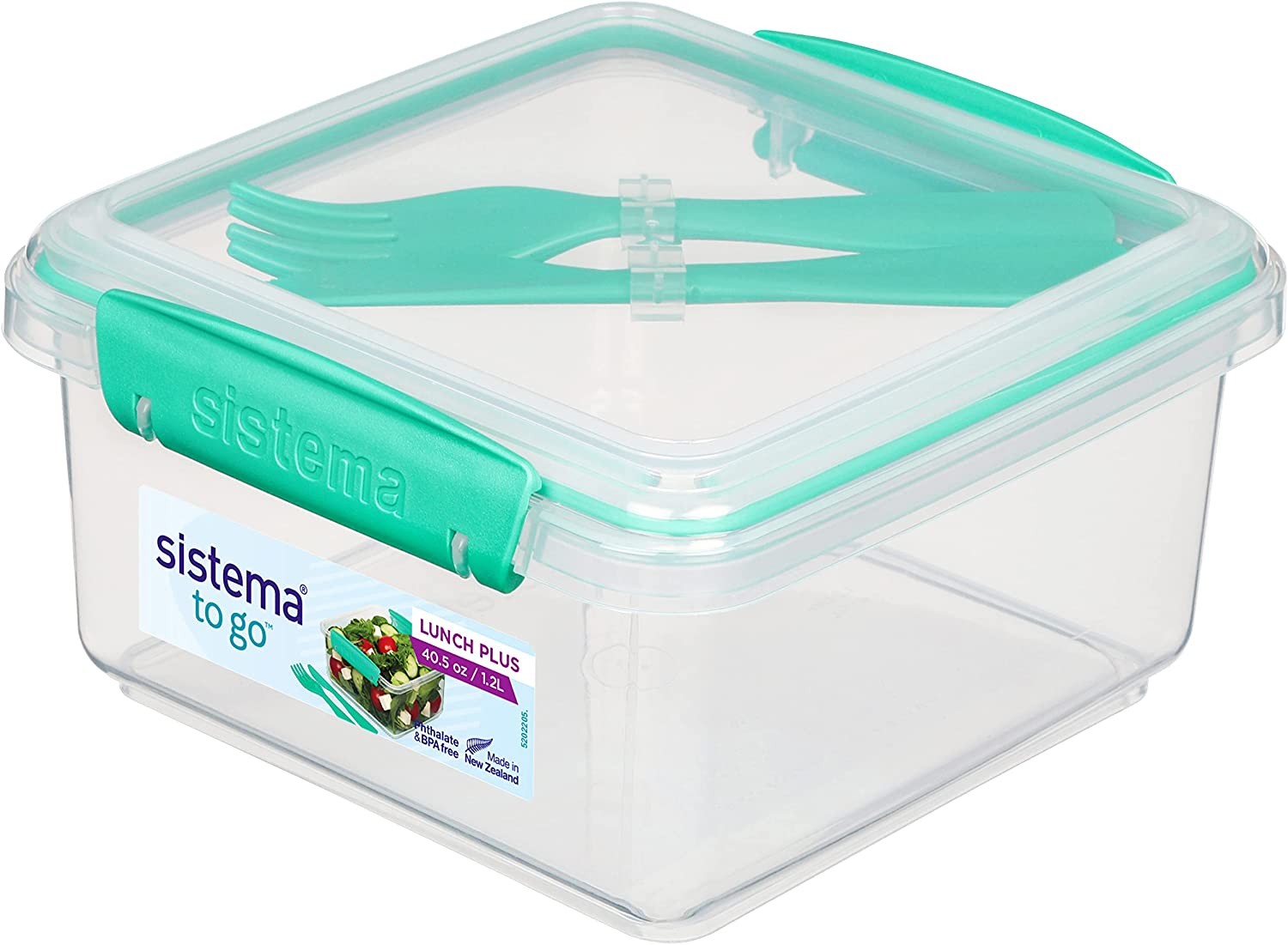 Sistema To Go Lunch Plus 1.2L with Built in Cutlery BPA-Free Assorted Colours