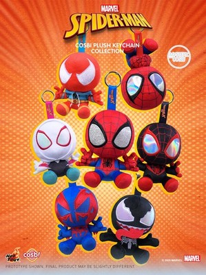 Hot Toys PVC Box Blind Venom & Spider-Man Series COSBI Toys Hot Authentic ブラインド ぬいぐるみ COSBIシリーズ スパイダーマン ぬいぐるみ