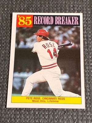 1986 Topps Pete Rose ''85 Record Breaker'' Most Lifetime Hits Reds #206-NM