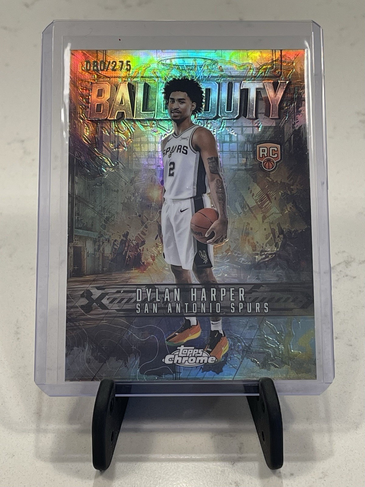 2025-26 Dylan Harper Topps Chrome RC Rookie Ball Of Duty YELLOW REFRACTOR /275✨