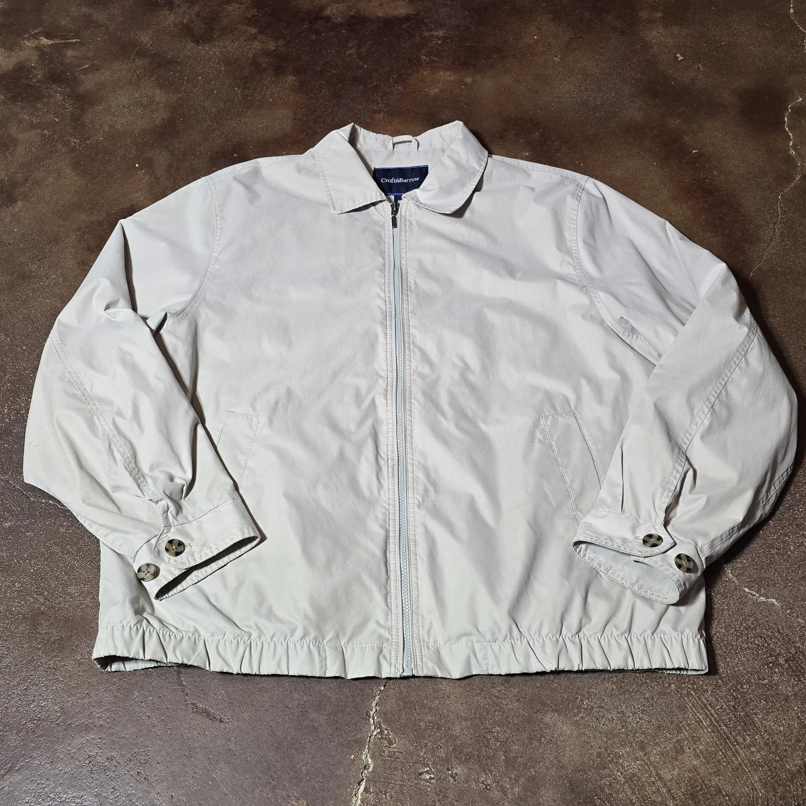 Croft & Barrow Men’s XL Beige Lightweight Zip Jacket Casual Outerwear