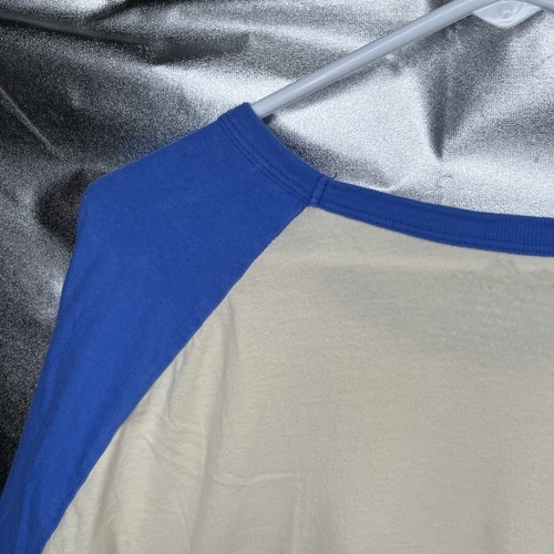 Los Angeles Dodgers Shirt Women's XL Crème Blue MLB Majestic Threads 3/4 Sleeve - Picture 3 of 14