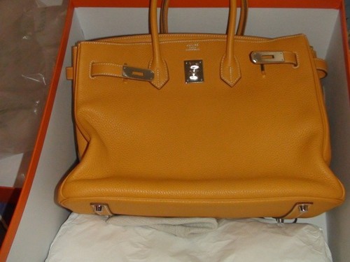 Hermès Birkin 35 Moutarde Yellow  Togo Leather PHW NEW - Picture 18 of 18