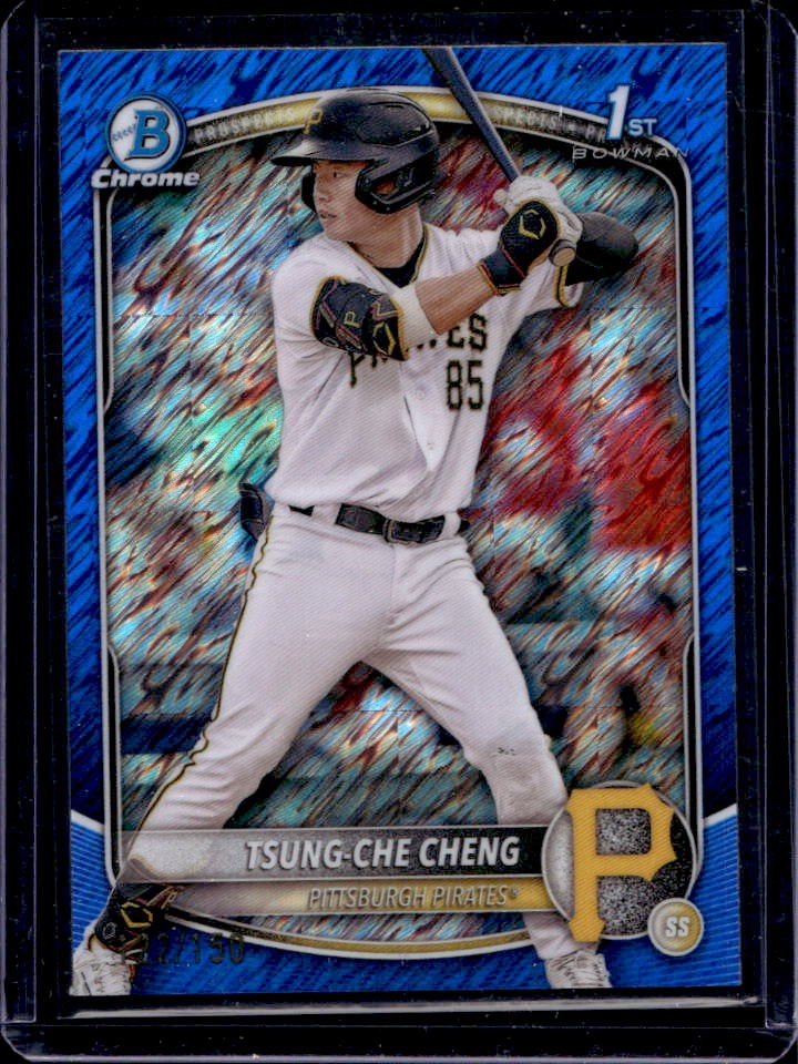 2025 Bowman Tsung-Che Cheng Chrome Blue Shimmer Refractor 1st #/150
