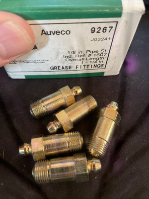 auveco 9267 grease fittings 1/8 in pipe st length 1-1/4 lot of 5 fittings