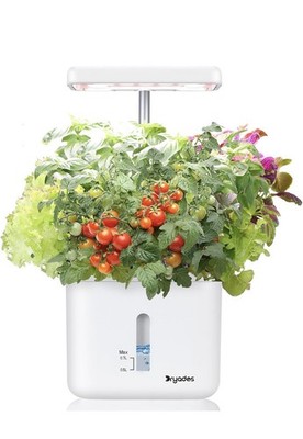 Dryades Z230 Indoor Hydroponic Bucket, Self-Watering, LED Grow Light, White