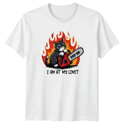 I Am At My Limit T-Shirt Katzenliebhaber Kettensäge Humor Geburtstag Weihnachten