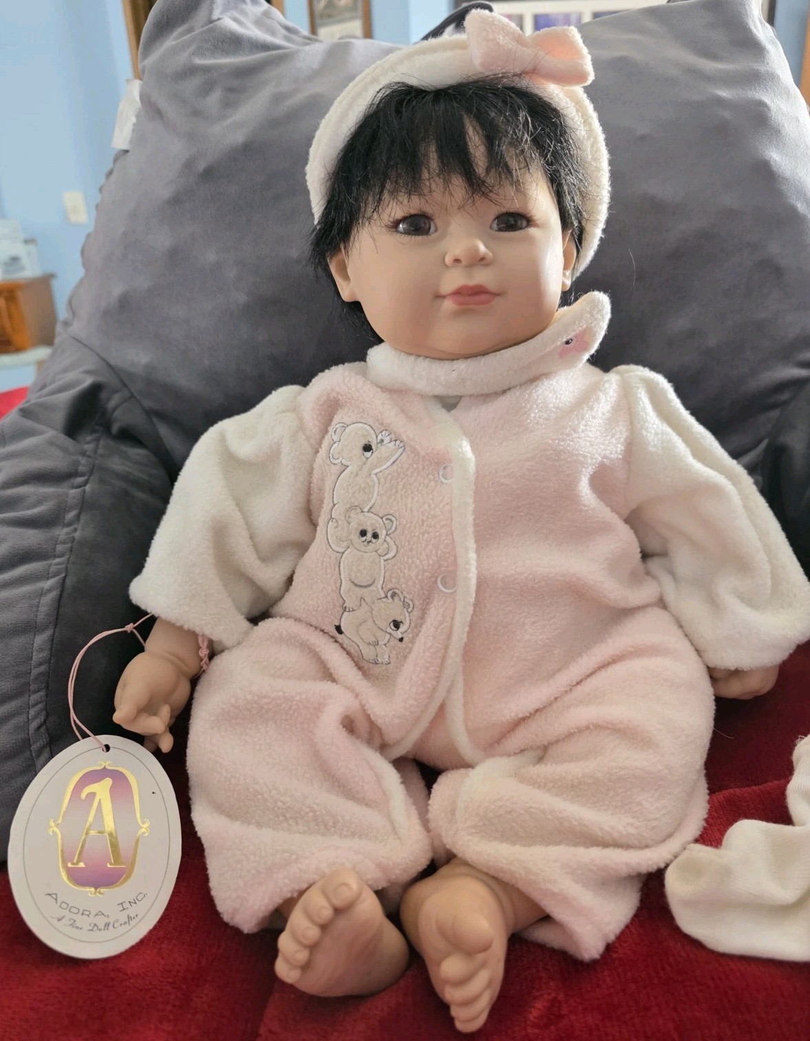 Adora Name Your Own Baby Vinyl Doll Asian Black Hair Brown E