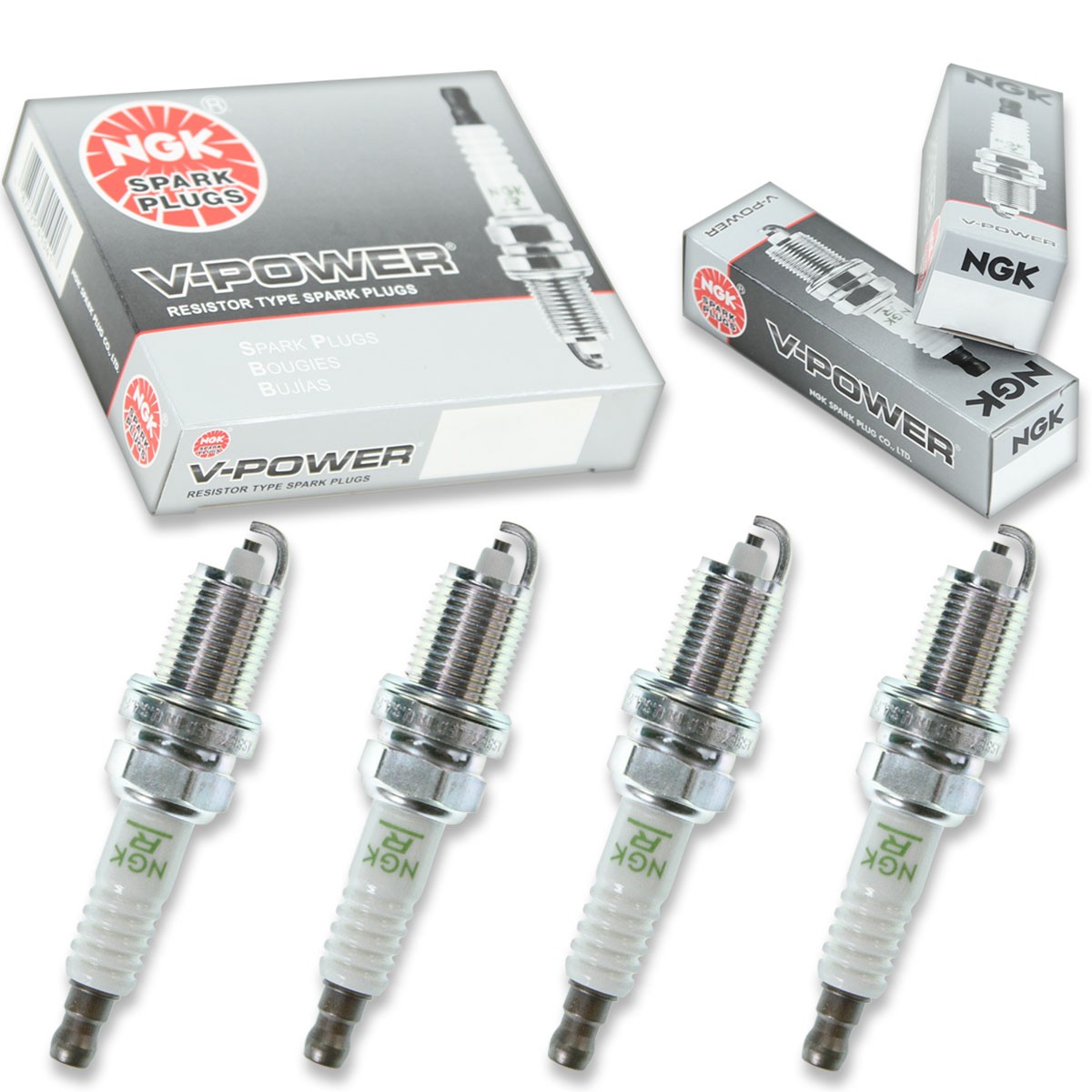 4 pc NGK V-Power Spark Plugs for 1990-1996 Honda Prelude 2.0L 2.1L 2.2L 2.3L jb