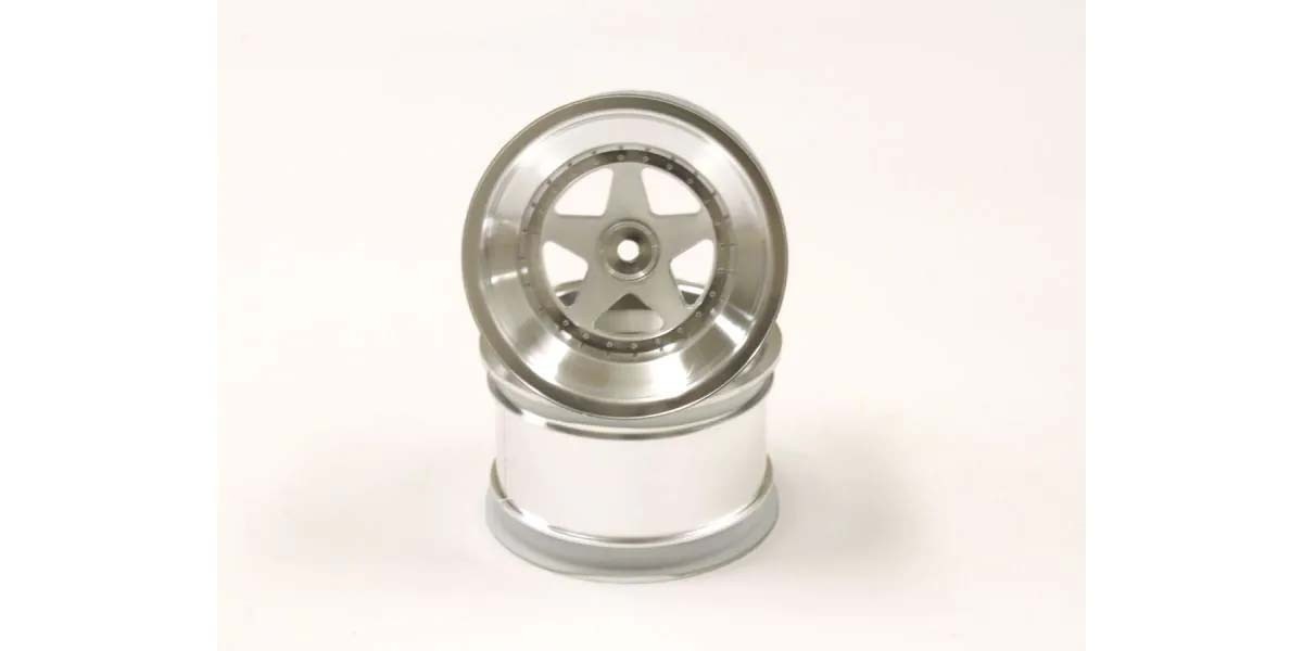 KYOSHO LEGENDARY SERIES, TURBO SCORPION, REAR SATIN CHROME WHEELS, (2) SCH006SCB