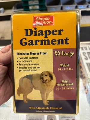 Simple Solution Blue XXL Dog Washable Diaper Garment NEW in old Packaging