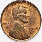 1949-P Lincoln Wheat Cent Penny Unc * Original Surfaces* 1949P #2