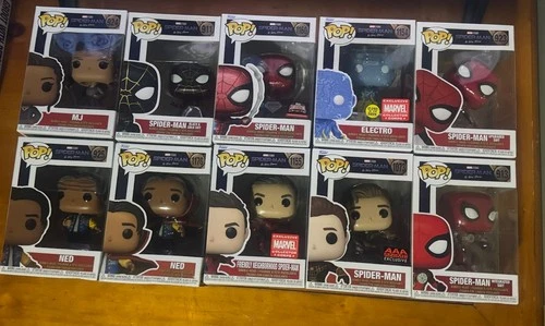 Funko Pop! Vinyl Spider-Man No Way Home Set Ned MJ Electro 10 Figures Boxed