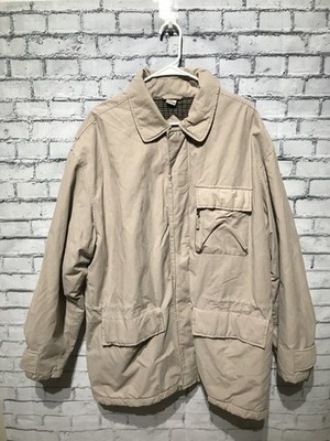 VTG Fieldmaste, Men XL, Beige Zip-Up/Button Parka Puffer Bomber Thick Jacket 90s
