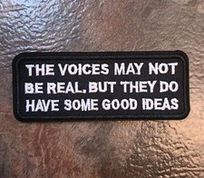 Funny Black  White Embroidered Iron On Jacket Or Jeans Patch, Humor Quote