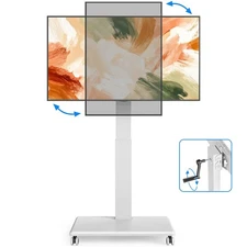 Rolling TV Stand for 42-75" TVs, Swivel & Tilt & ±90° Rotation, Modern Black