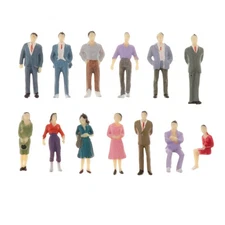 Gazechimp13pcs Model Trains 1:50 Painted Figures O SCALE People Standing Seated