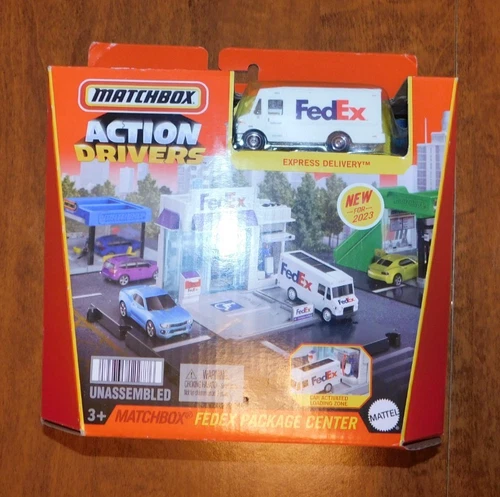 2023 MATCHBOX ACTION DRIVERS PLAYSET FEDEX PACKAGE CENTER NEW LOOK !