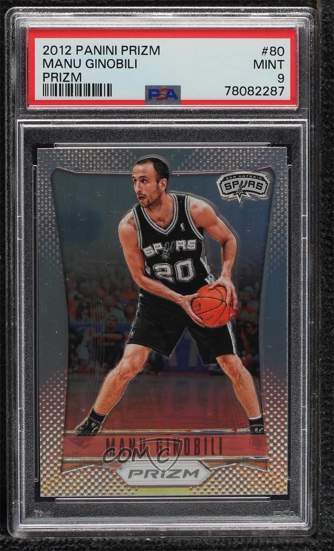 2012-13 Panini Prizm Silver Prizm Manu Ginobili #80 PSA 9 MINT HOF 2w0