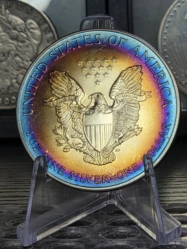 1998 1 oz Silver American Eagle (Brilliant Uncirculated) With Great Toning!!