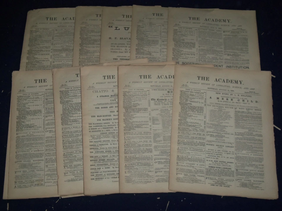 1888 THE ACADEMY WEEKLY REVIEW OF LITERATURE LOT OF 51 ISSUES - LONDON - O 2 - Image 3 of 4