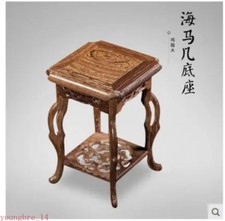 Base Vase Teapot Pedestal Nature Wood Stand Oriental Traditional Decoration