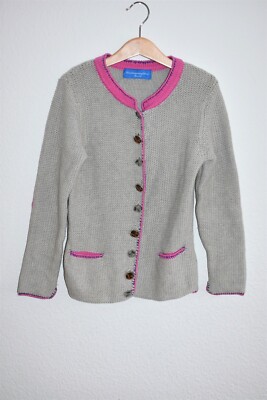 Strickjacke Cardigan Rosa Grau Weiss TRACHTENMANUFAKTUR MÜNCHEN
