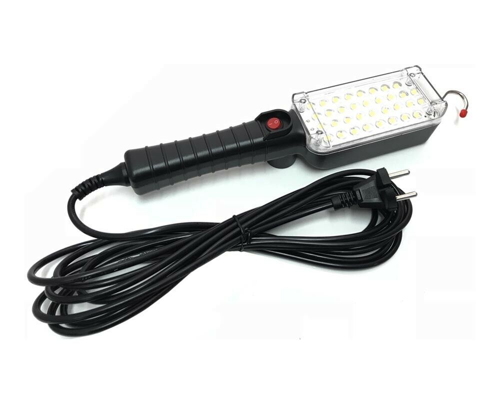LAMPADA DA LAVORO TORCIA 34 LED SMD LUCE BIANCA GANCIO CALAMITA OFFICINA GARAGE
