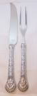 Wallace 18/10 Stainless Knife & Fork Carving Set Turkey Pattern