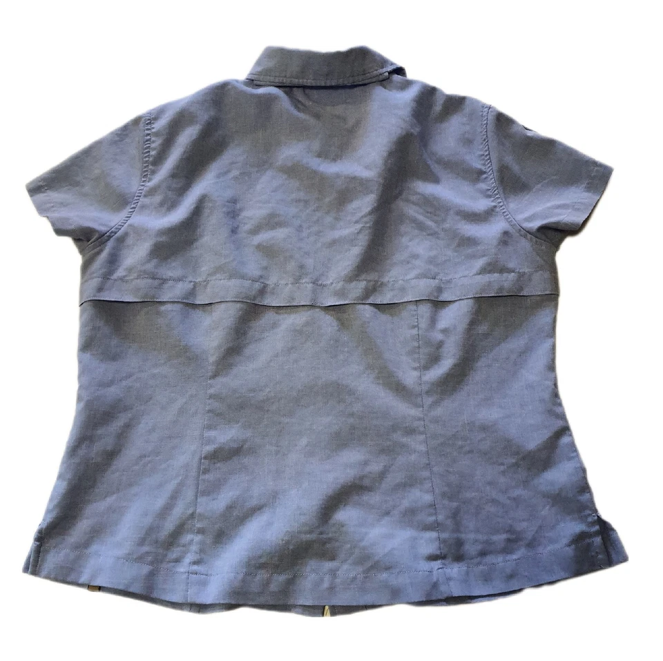 Camisa de caminhada feminina Royal Robbins, tamanho M azul cambraia, ventilada - frete grátis - Imagem 2 de 4