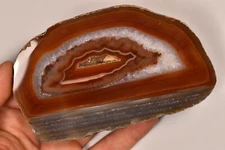 *AGATE* Slab 12.9cm 425g Polished Slice Geode Healing Crystal Brazil