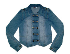 VTG DIVIDED Cropped Denim Jacket Juniors 34 1...