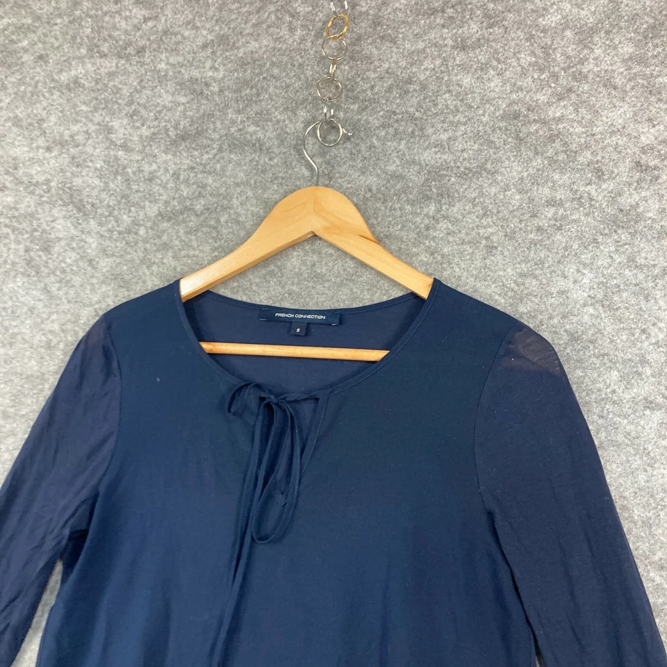 French Connection Womens Blouse Top Size S Small Blue Long Sleeve Shirt 27911 - Image 3 of 4