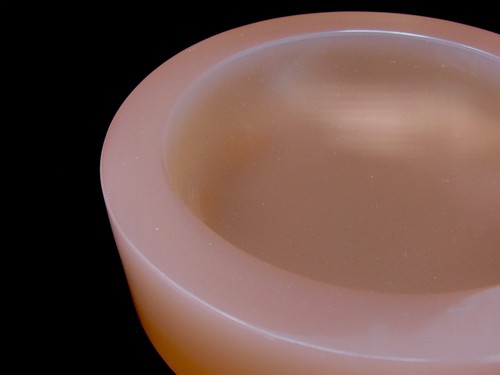SIGNED Murano Cenedese Antonio Da Ros Salmon Pink Space Age Flying Saucer Bowl - Picture 9 of 10