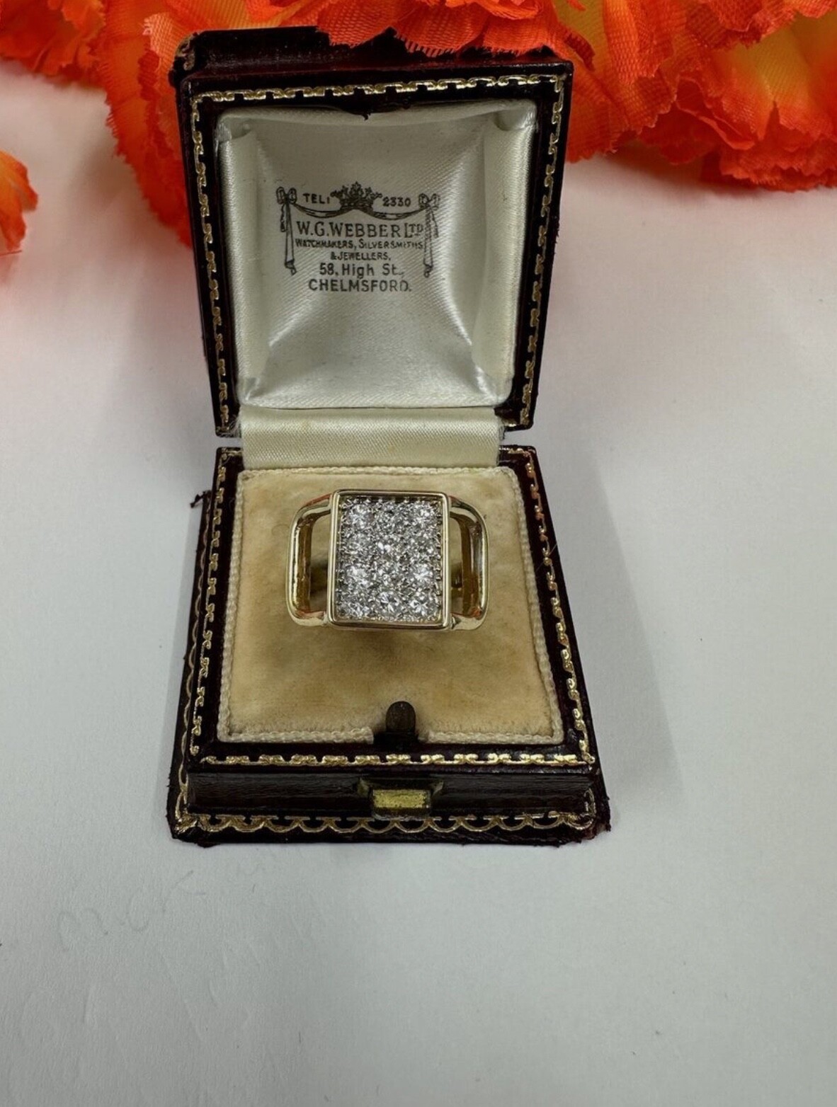 Unisex Diamond 0.85ct 18k Cluster Ring