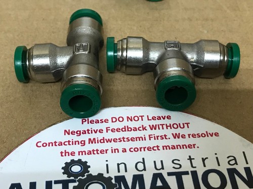 LOT OF 14 PARKER ¼” TUBE FITTING NICKEL BRASS UNION TEE 164PLP-4 SHIPSAMEDAY - Picture 4 of 11