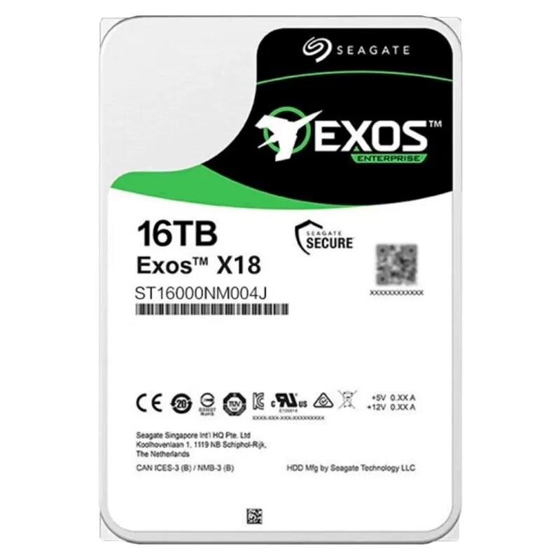 SEAGATE ST16000NM004J Exos X18 16TB 7.2k 256MB SAS 3.5