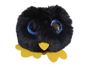 Détails Sur Lolilota Porte Clés Oiseau Boule De Poils Yeux Bleus Brillants Noir