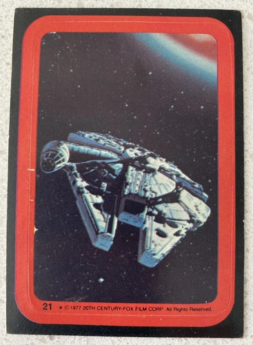 1977 TOPPS STAR WARS STICKER #21 STAR SHIP EM
