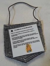 Mini Wall Hanger denim pocket Plaque w certificate of authenticity Texas Plains 