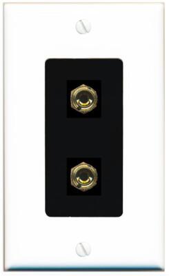 2 Port Banana Jack Plug 1 Speaker Wall Plate 1 Gang White Black Home Theater AV