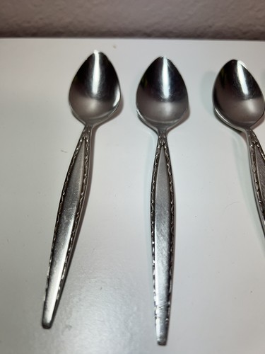 1968 MCM Oneida Community Stainless VENETIA Flatware Set Of 5 Teaspoons - Picture 3 of 4