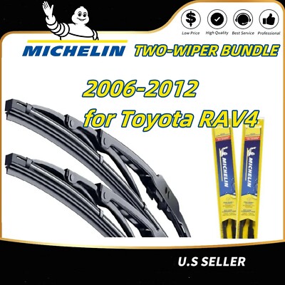 2 Genuine Michelin Direct Fit Wiper Blades 2006-2012 for Toyota RAV4 Left Right