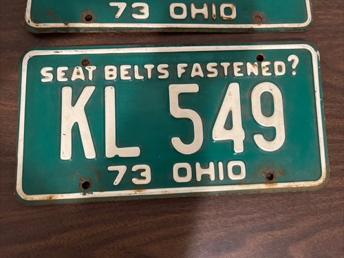 1973 Pair Of Ohio license plates KL 549 - Imagen 3 de 5