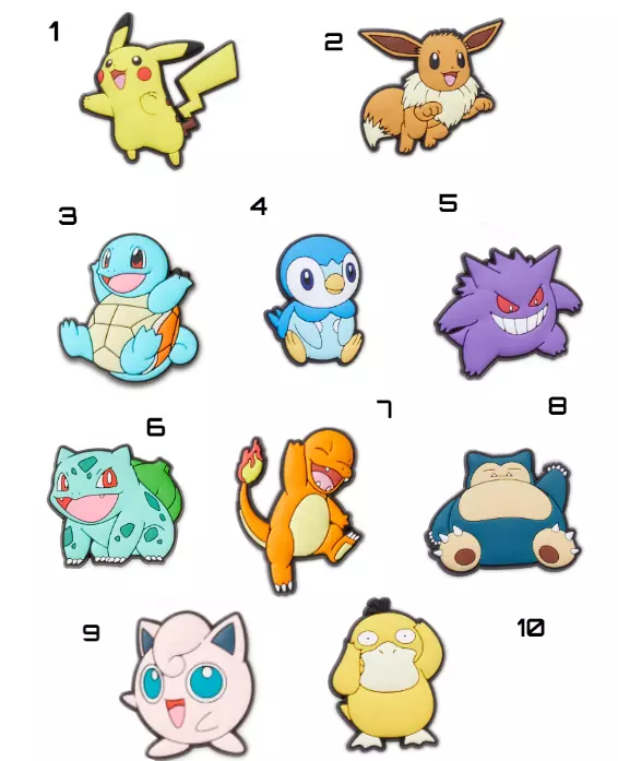 Pokemon Pikachu x 10 Genuine Crocs Jibbitz Charms Track eBay